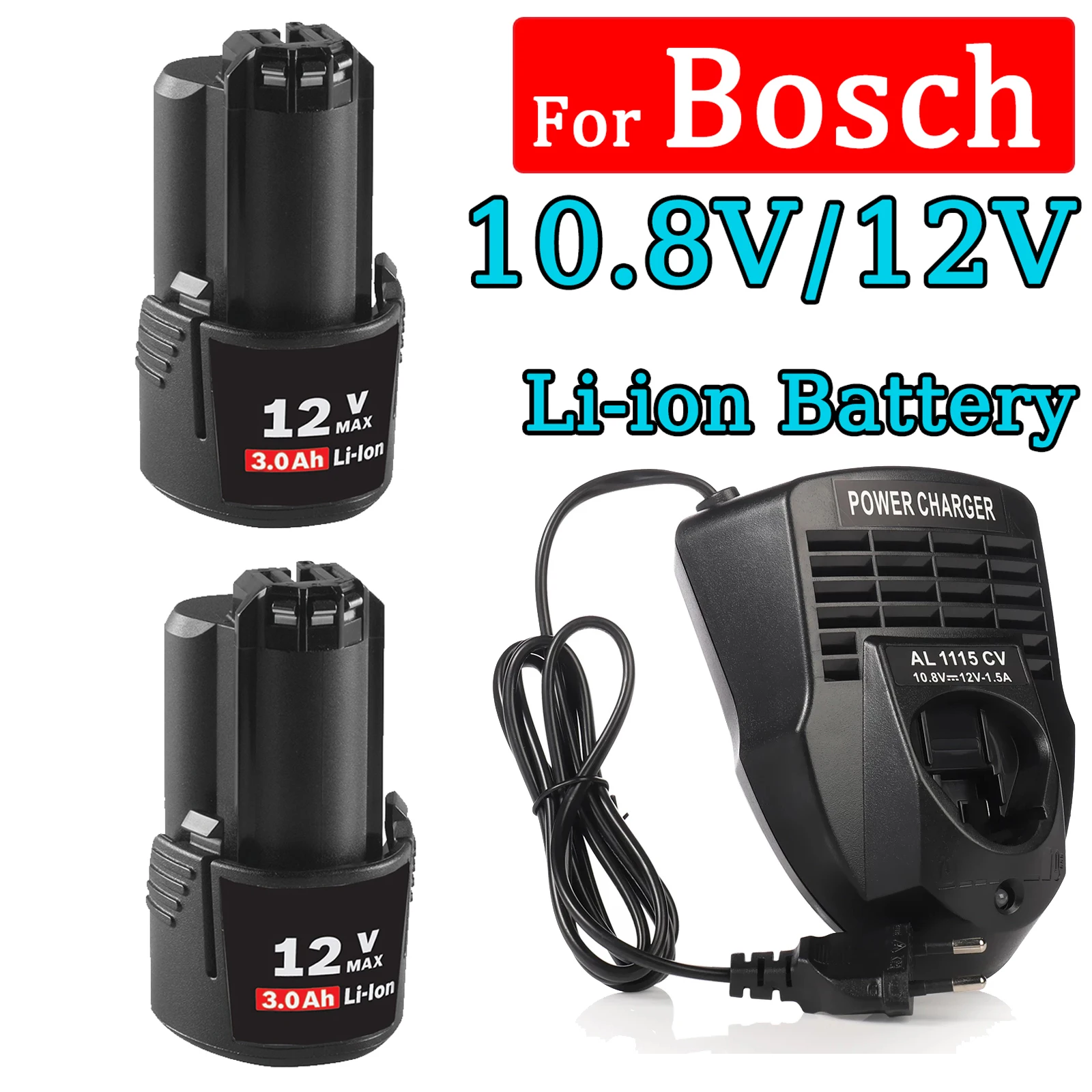 

3000mAh For Bosch 10.8V 12V Battery For Bosch Li-ion Batteries BAT412A BAT414 BAT411 BAT412 D-70745 2607336014 BAT420 GSR 120-LI