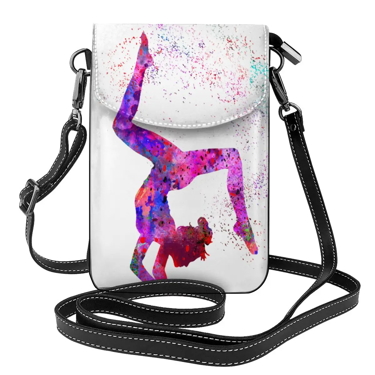 

Сумка на плечо для девочек-подростков, кожаная сумочка для покупок в эстетике гимнастики, акварельная, подарок для женщин