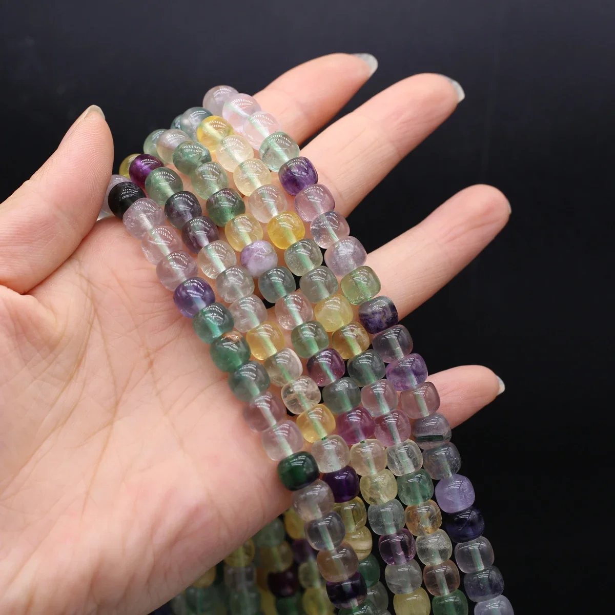 Изящные натуральные разноцветные флюоритовые бусины A + свободные круглые