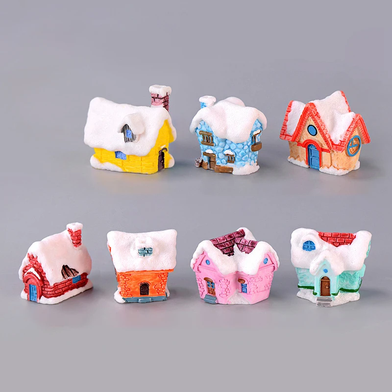 

Рождественский домик, настольное украшение, микро Ландшафтные украшения из смолы, «сделай сам», домашний сад, миниатюрные украшения, поделк...