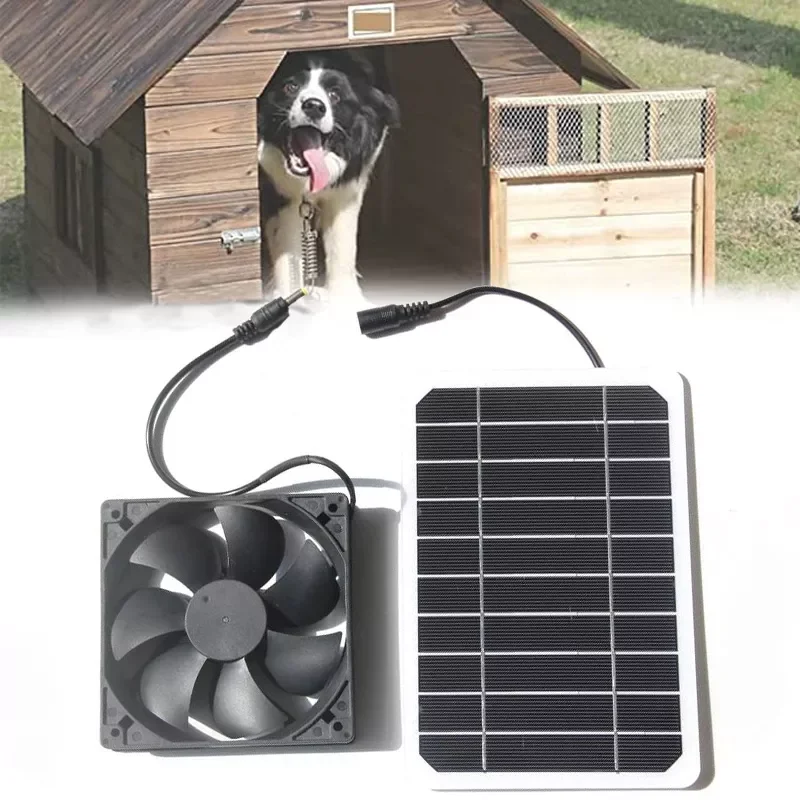 

2023NEW 10W Solar Panel Kit 6V With Fan Portable Waterproof Outdoor for Greenhouse Dog Pet House Home Ventilation Equipment Summ