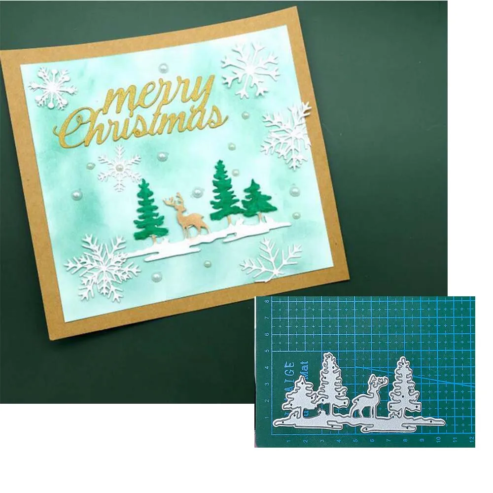 

2023Christmas deer tree Metal stencil mold Cutting Dies decoration scrapbook die cuts Album Paper Craft Embossing DIY Card Craft