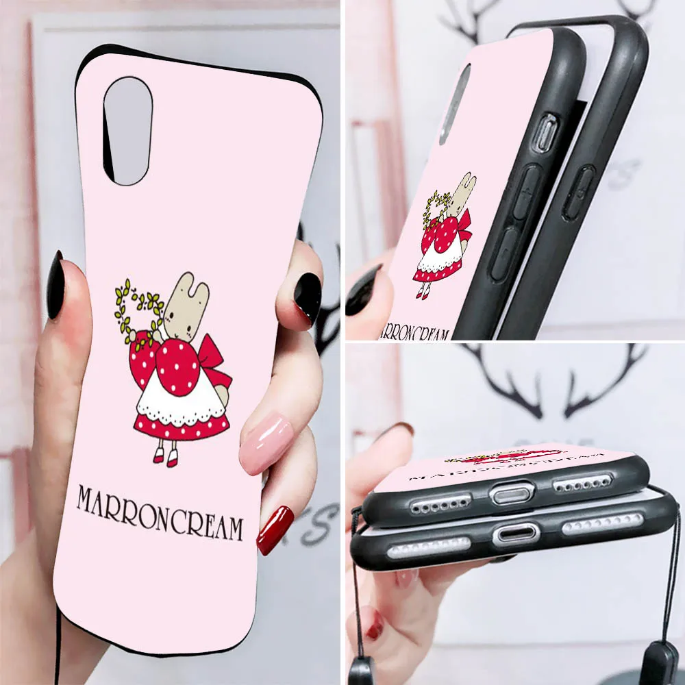 Littleforestfellow Marron Cream Cover for Huawei Y5P Y6 Y6S Y6P Y7 Y7A Y8P Y8S Y9 Y9A Y9S Prime Black Phone Case