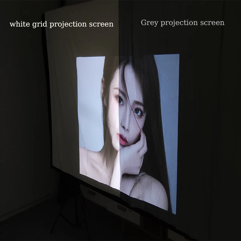 ZHNUWIE Projector Screen White Grid Anti-Light 16:9 Projection Screen For Home 72 84 100 120 133 Inch Portable Reflective Cloth images - 6