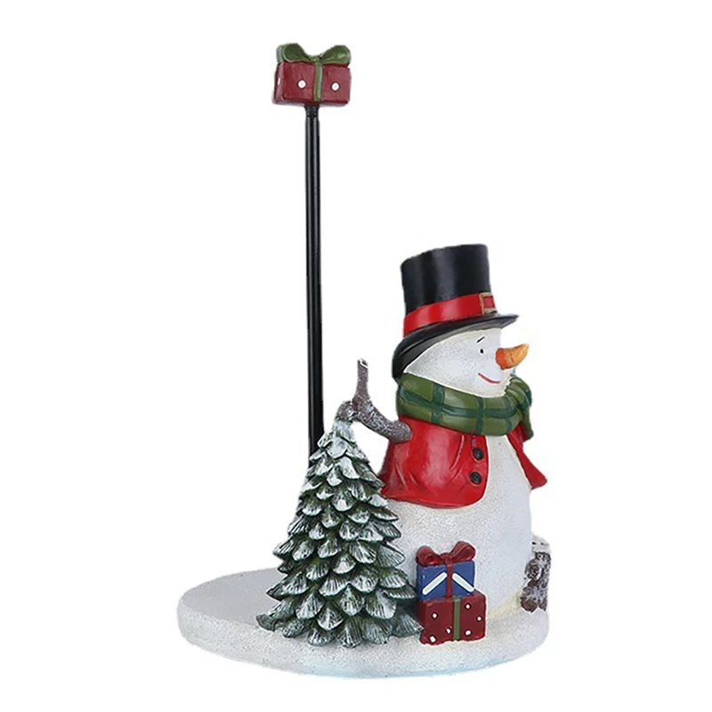 

1Pcs Christmas Tissue Holder Resin Tissue Holder Figurines New Year Christmas Bathroom Home Decor