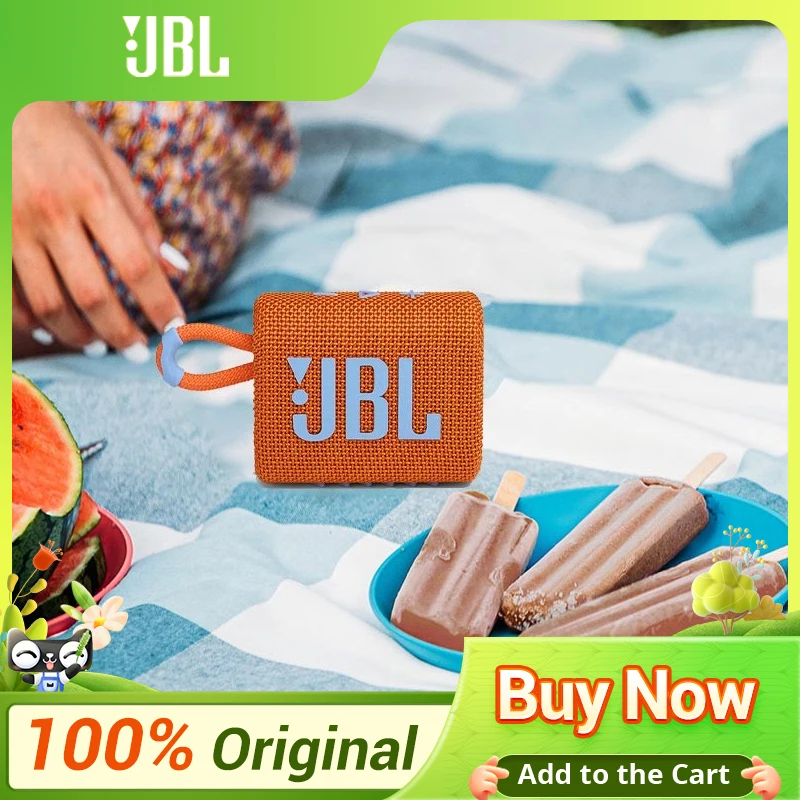 Фото JBL-Go3 оригинальный беспроводной динамик с Bluetooth 5,1, переносной водонепроницаемый динамик, подходит для улицы, спорта. №1