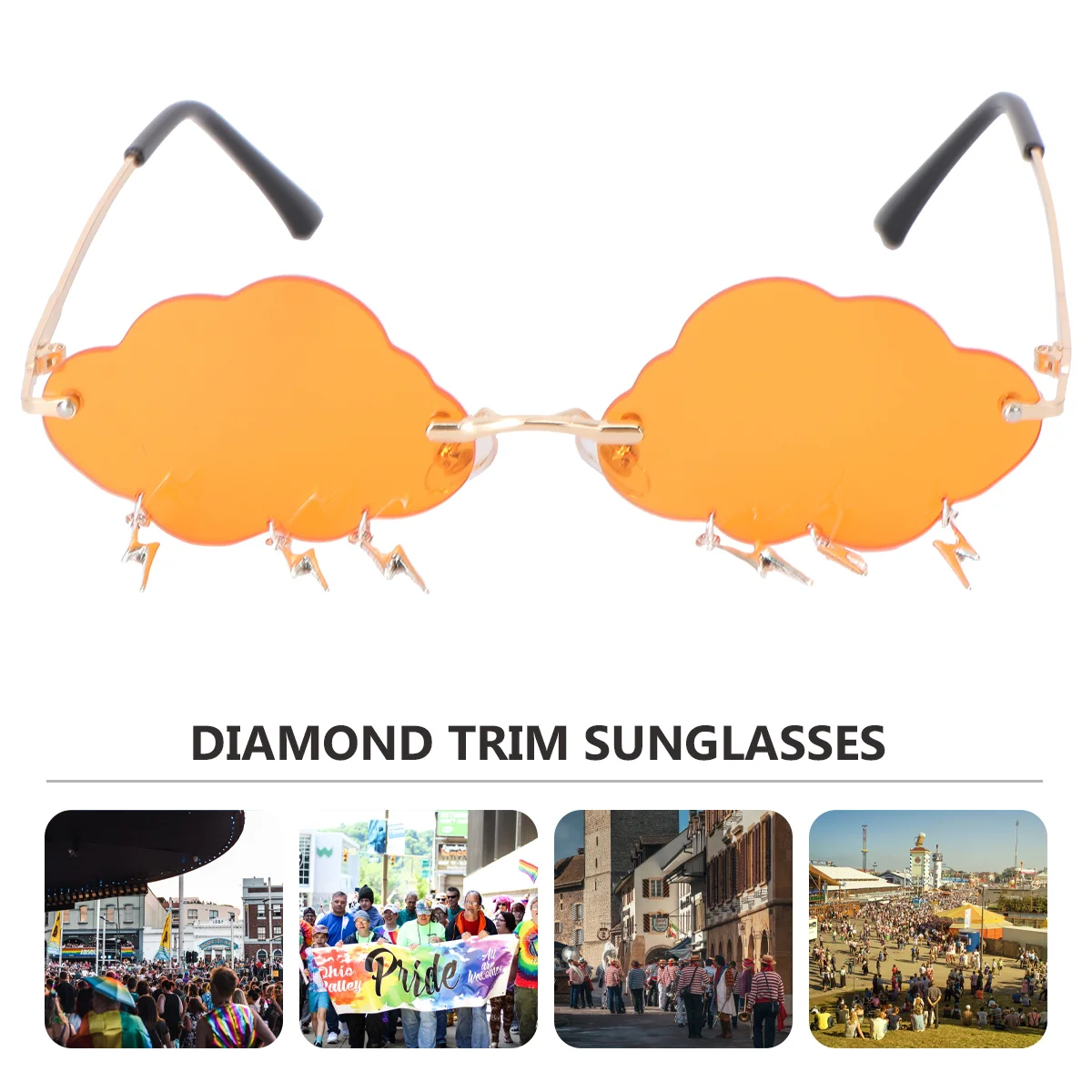 

Sunglasses Glasses Cloud Party Disco Rimless 90S Funny Eyeglasseseyewear Novelty Tassel Women Shaped Fashion Clouds Dress Beach