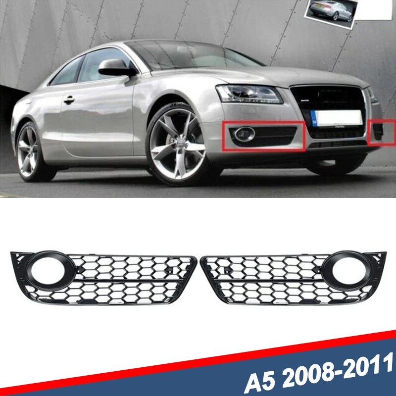 

For 2008-2011 Audi A5 Standard Bumper Honeycomb Mesh Fog Light Lamp Grille Cover