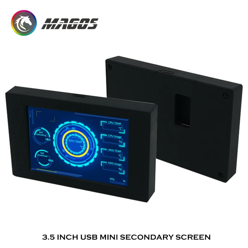 

3.5 inch IPS TYPEC Mini ITX Computer Monitor,MOD PC Case Secondary Screen For CPU GPU RAM HDD Monitoring USB Free Drive AIDA64