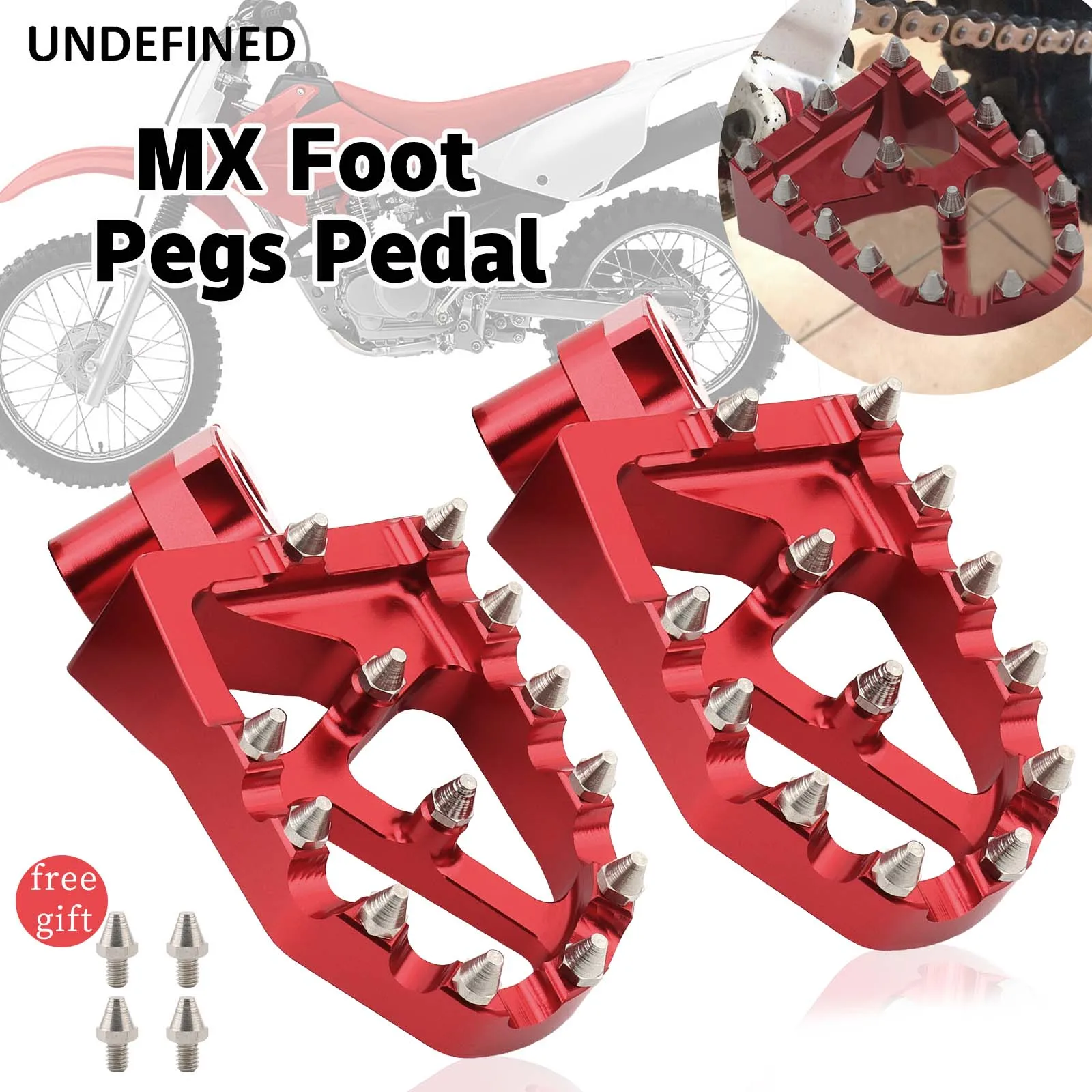 

MX Foot Pegs Pedal Wide Footrests For Honda CR125R CR250R 1995-1999 CR50 1995-2001 Red Aluminum Foot Rest Motorcycle Accessories