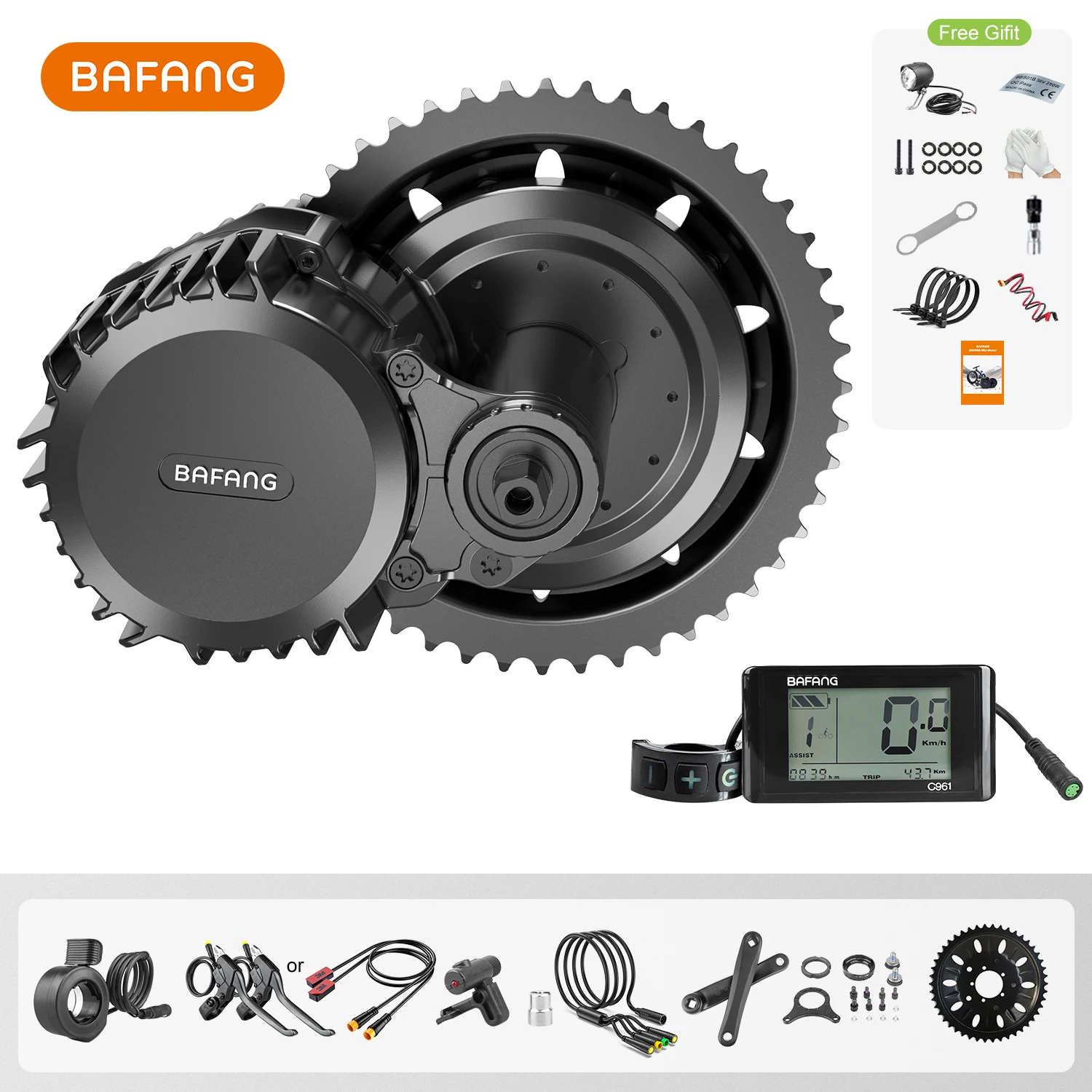 

Электровелосипед Bafang, 48 В, 52 в, 1000 Вт, 750 Вт, BBS03B, BBSHD, BBS02B, мощный мотор, средний привод, комплект для переоборудования eMTB eROAD