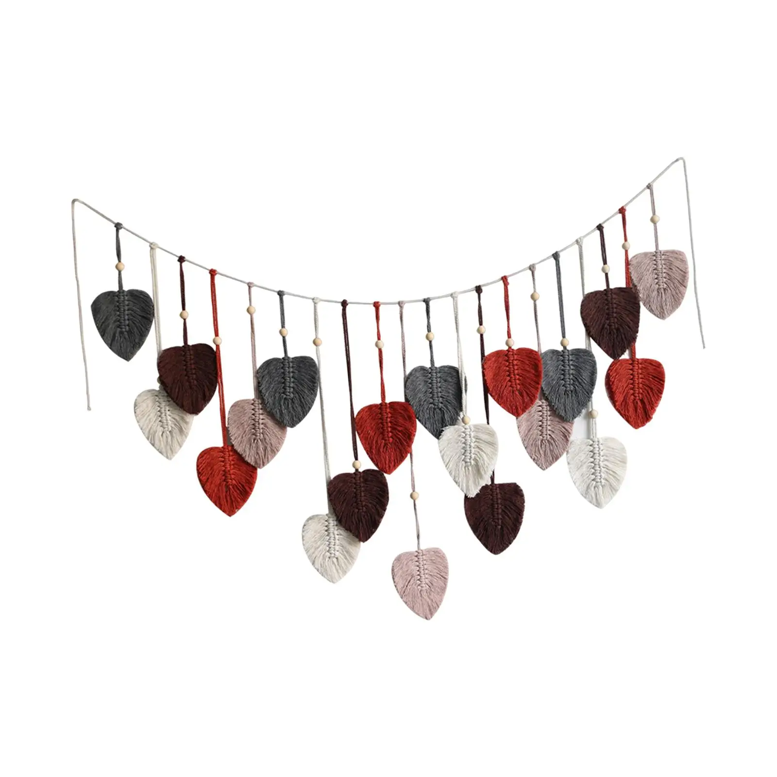 

Woven Leaf Tapestry Wall Hanging Macrame Tapestry Chic Ornament Boho Tapestry for Party Living Room Dorm Decoration