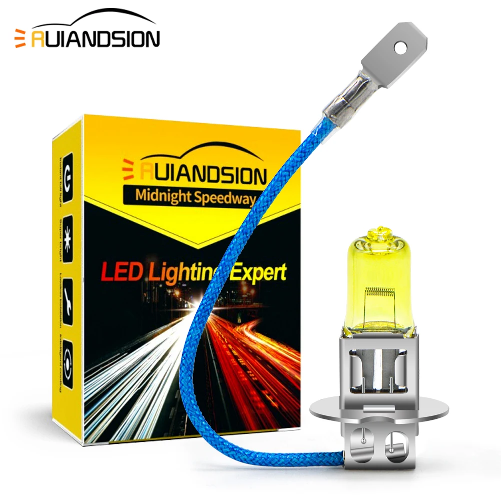 Галогенная лампа Ruiandsion H1 H3 H7, темно-синяя, желтая, Кварцевая стеклянная Автомобильная фара 12 В, 24 В, 55 Вт, 100 Вт, ксенон 6000K, белый (2 шт.) Галогенная лампа Ruiandsion H1 H3 H7, темно-синяя, желтая, Кварцевая стеклянная Автомобильная фара 12 В, 24 В, 55 Вт, 100 Вт, ксенон 6000K, белый (2 шт.)