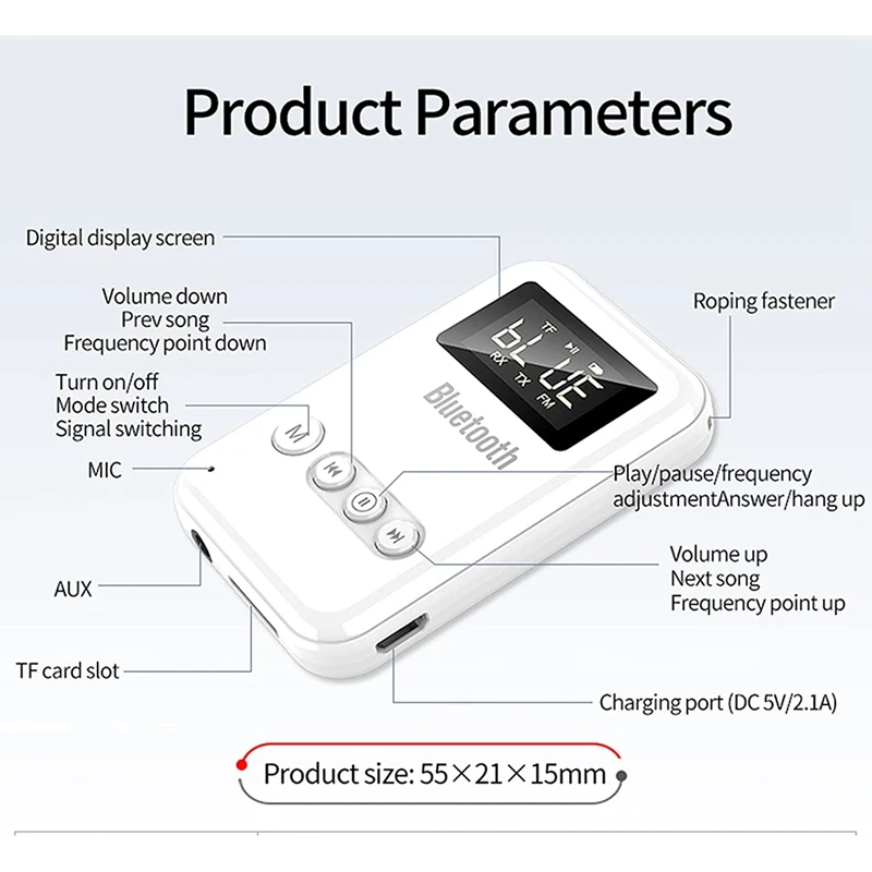 Дополнительная FM-радио Bluetooth 5 0 3.5 Φ для автомобильной домашней звуковой системы