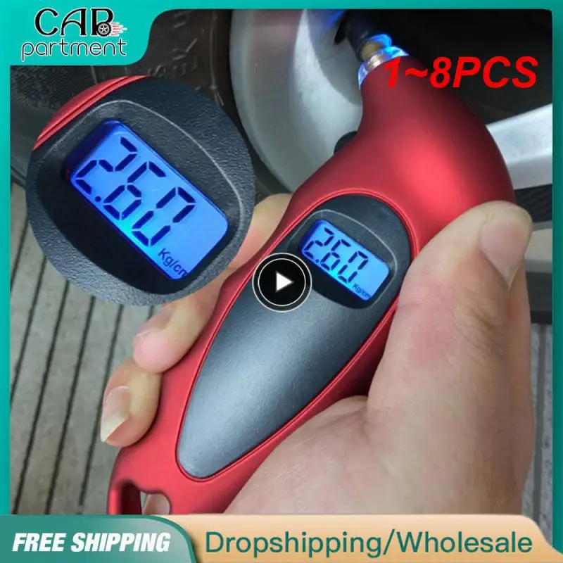 

1 ~ 8 шт., цифровой автомобильный манометр давления в шинах с ЖК-дисплеем