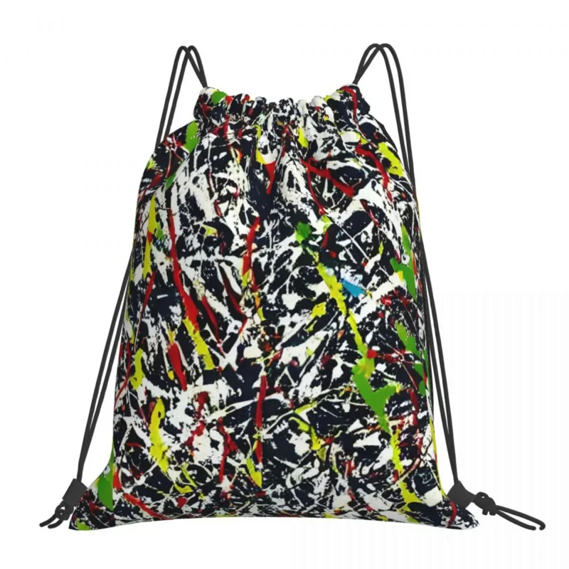 

Paint Expression Backpacks Fashion Portable Drawstring Bags Drawstring Bundle Pocket Sports Bag Book Bag For Man Woman School