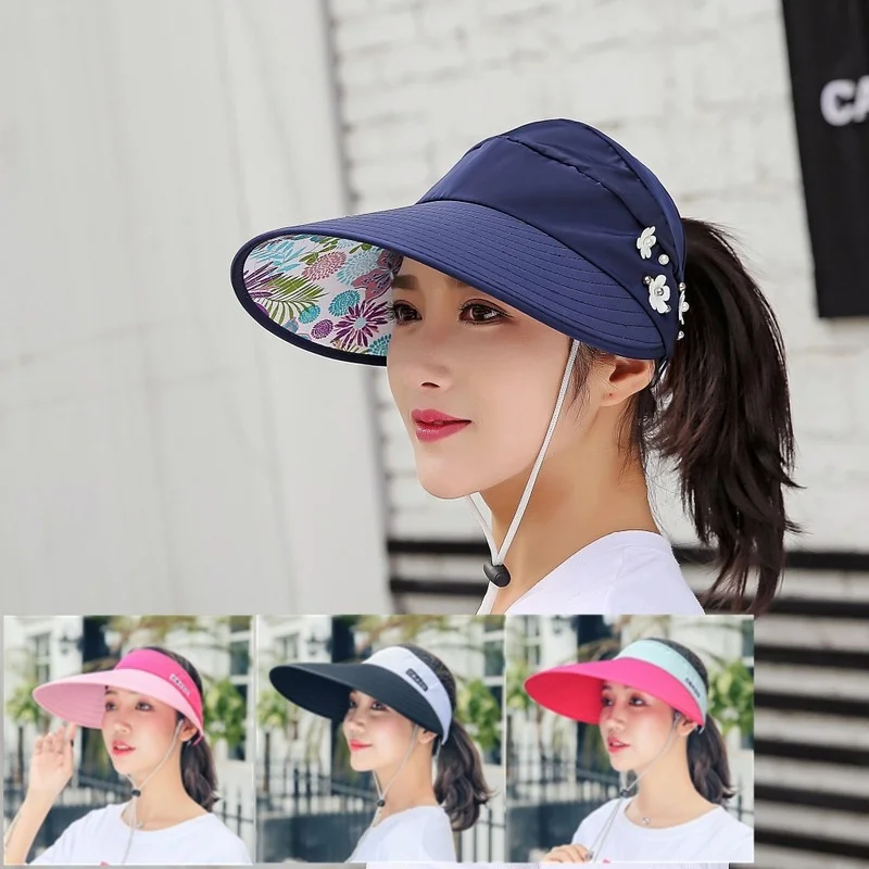 

New Foldable Anti-squatting Hole Butterfly Sun Hat Women's Summer All-match Leisure Outdoor Riding Mountaineering Travel Sun Hat