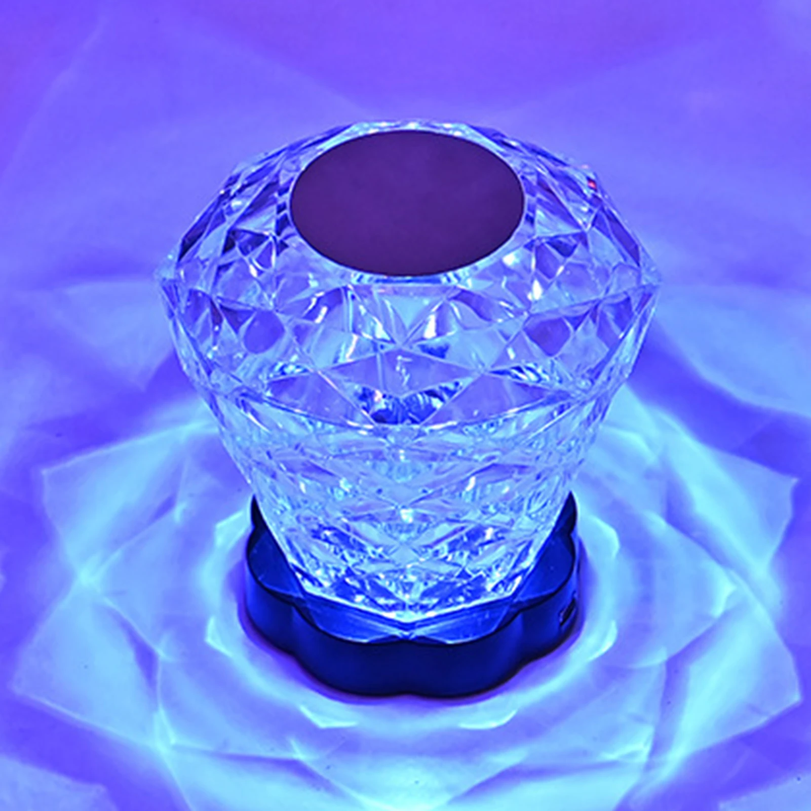 

Romantic Bedside For Bedroom 16 Colors Rechargeable Touching Control With Remote Crystal Lamp LED RGB Atmosphere Rose Diamond