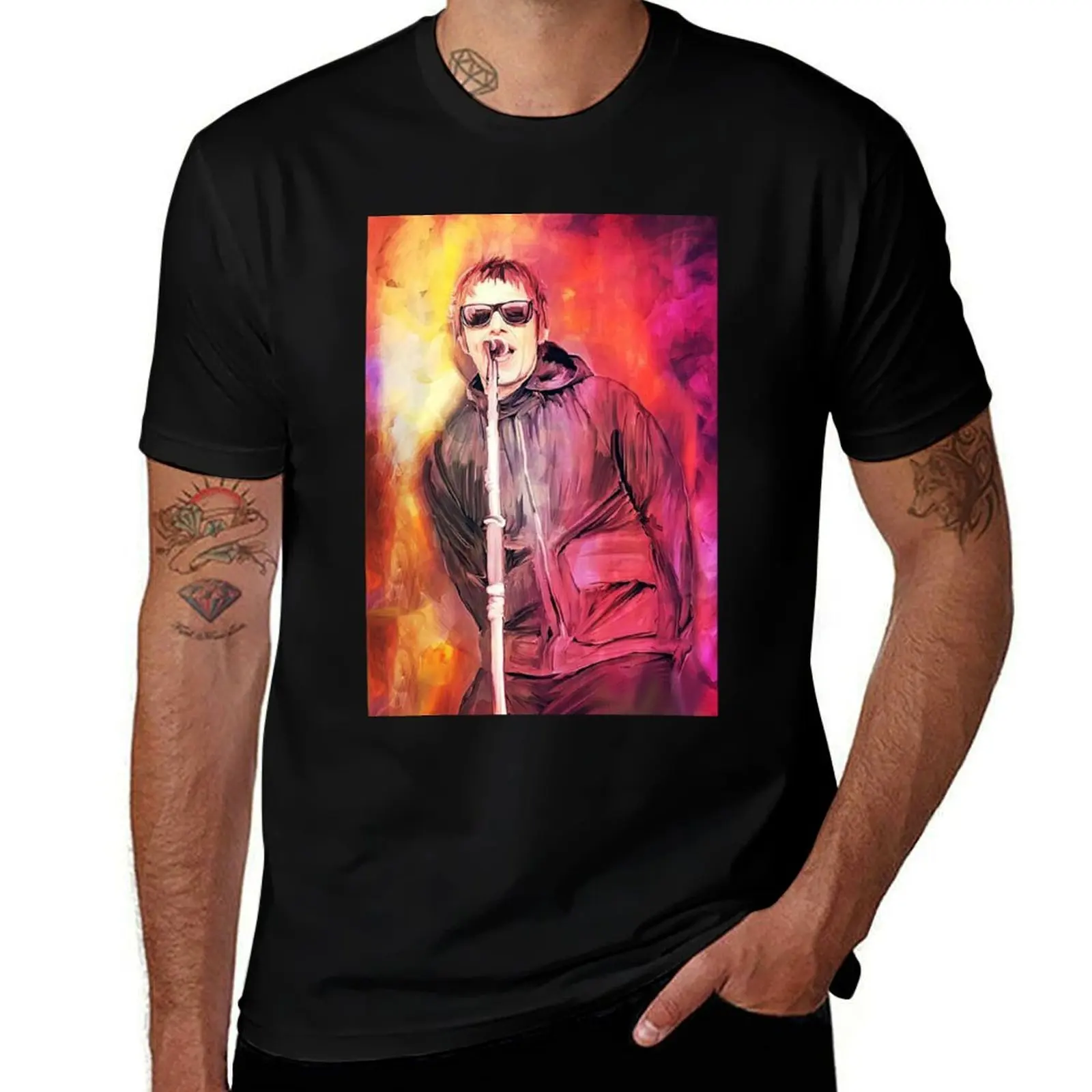 Фото Футболка Liam Gallagher Classic Art, долговечная повседневная футболка №1