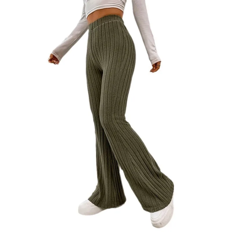2024 Модные женские повседневные однотонные штаны для йоги с высокой талией