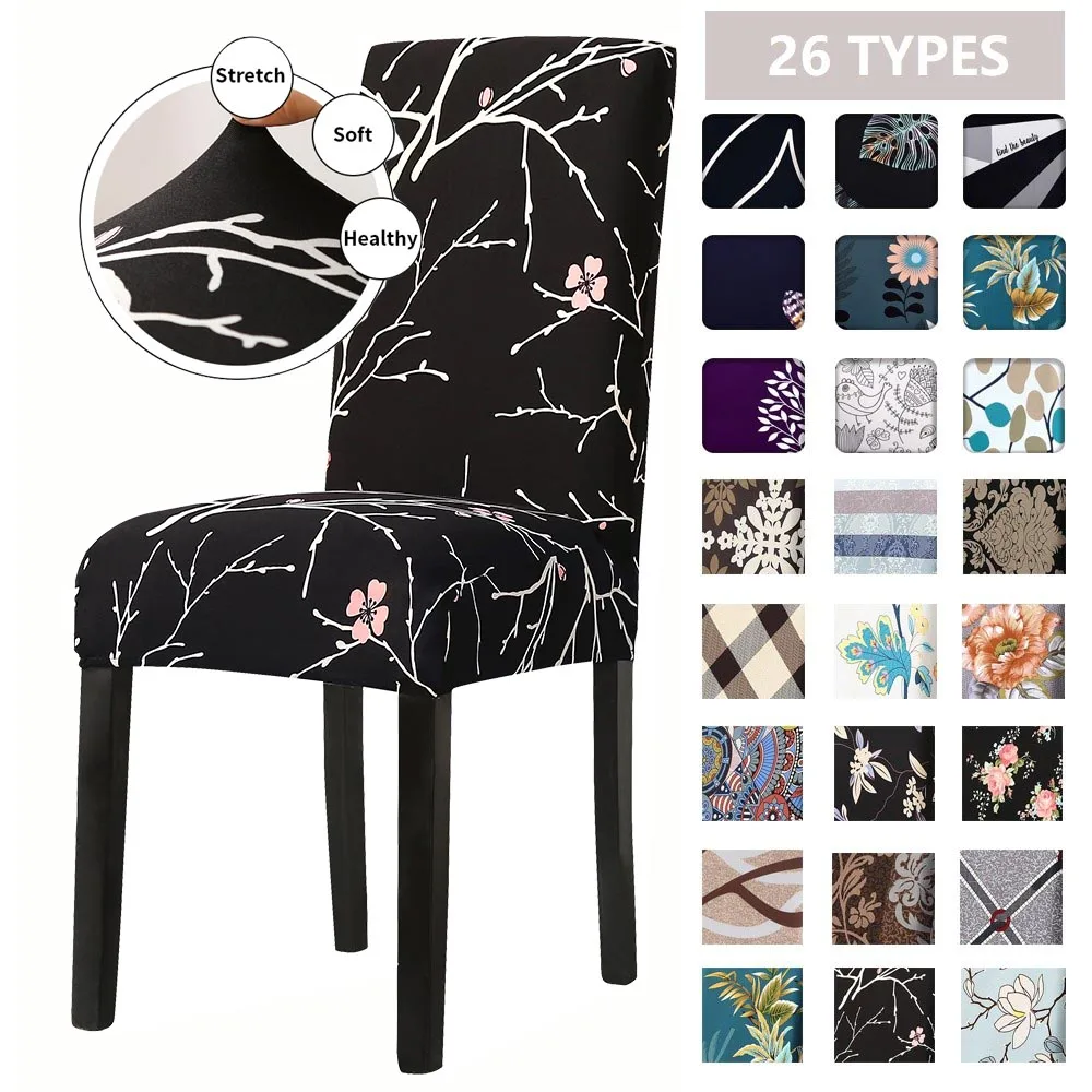 

1/2/4/6pcs Dining Chairs Cover Spandex Removable Anti-dirty Slipcovers for Wedding Room Chair Slipcover Seat Cover Protector