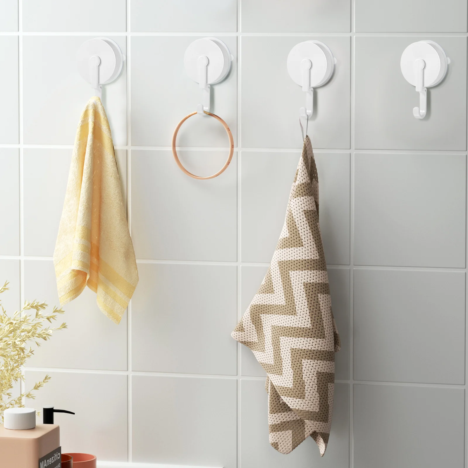 4 шт. вращающийся крючок на присоске сверхмощные крючки венок для ванной комнаты