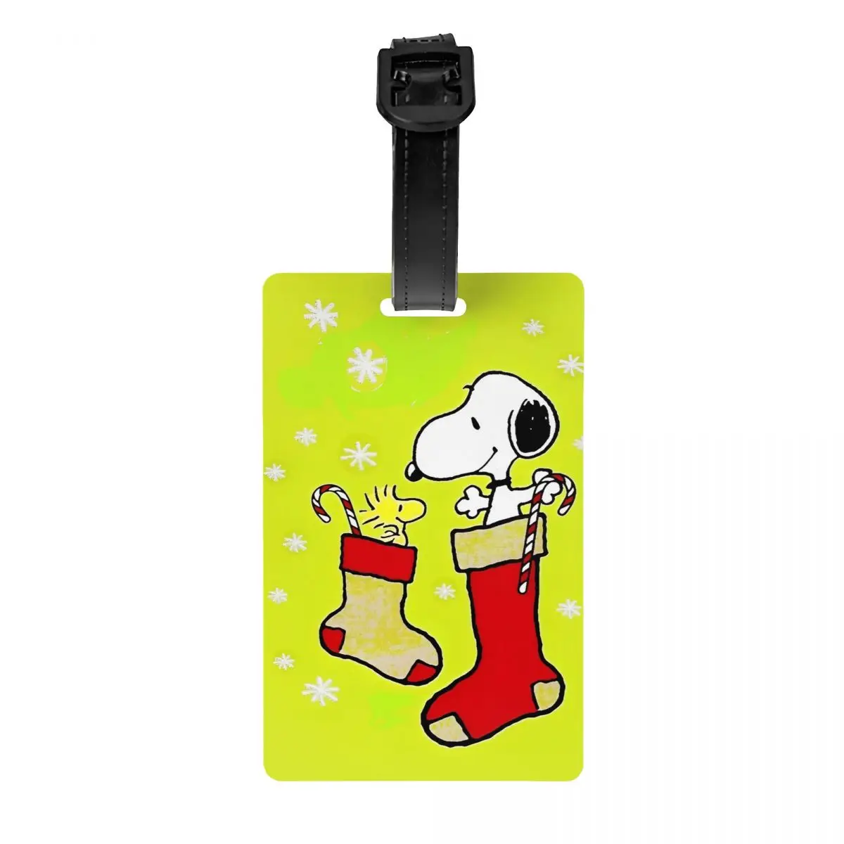 Luggage Tag Cute Cartoon Snoopy Christmas Portable Label Name ID Address Bag Case Tags for Unisex Baggage Gift
