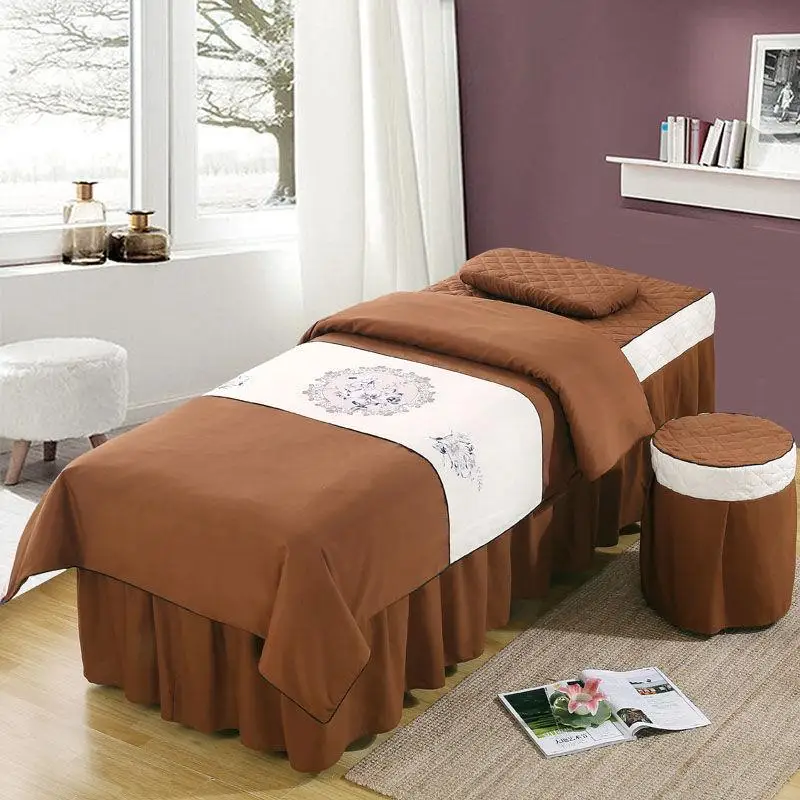 Popular Beau Bedspread Four-Piece Set High-End Nordic Sle Salon Massage Physiotherapy Single-Pie...