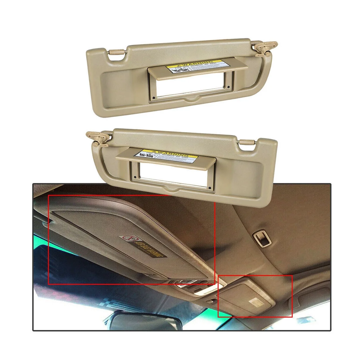 

83280 -- A01ZB правый пассажирский солнцезащитный козырек в сборе, бежевый для 2006-2011 Автомобильный солнцезащитный козырек