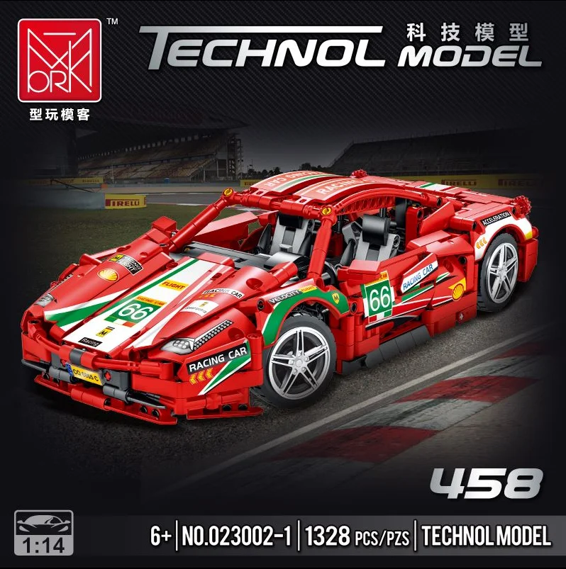 Оригинальный конструктор Ferrari Sports Racing MORK совместимый с моделями Lego Lamborghini