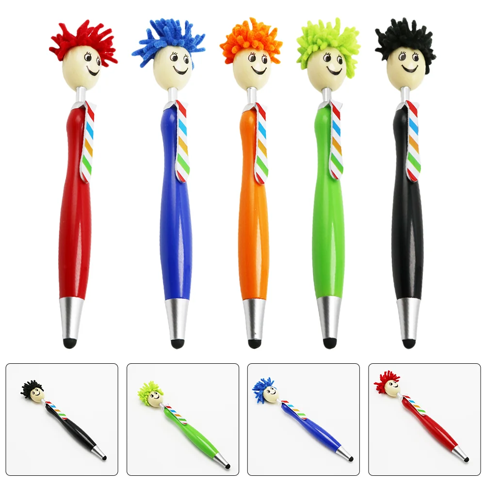 

5Pcs Screen Touch Pen Mobile Phone Pen Cartoon Stylus Ball-point Pen for Gift