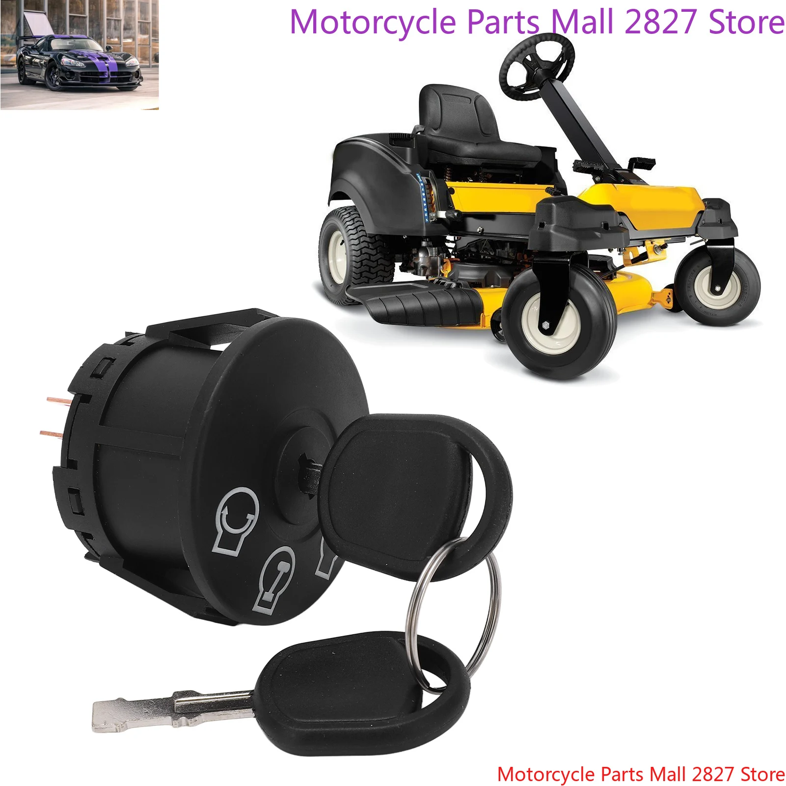 Выключатель зажигания с ключом 925‐04228 ДЛЯ газонокосилки Cub Cadet RZT50 RZT54 RZT‐S42 RZT‐S46