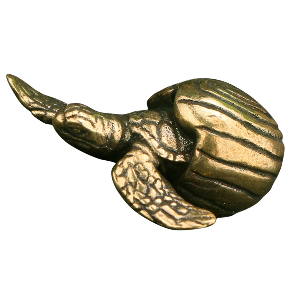 

Turtle Tortoise Statue Shui Feng Brass Ornament Sculpture Figurines Animal Copper Longevity Figurine Mini Lucky Desktop Finish