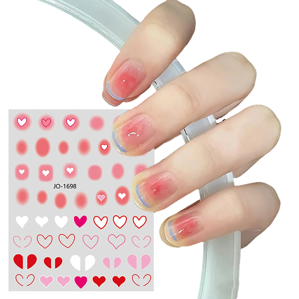 

Heart Shape Nail Sliders For Nails Summer Stickers Art Gradient Slider Transfer Flower Adhesive Nail Design Decoration 2022