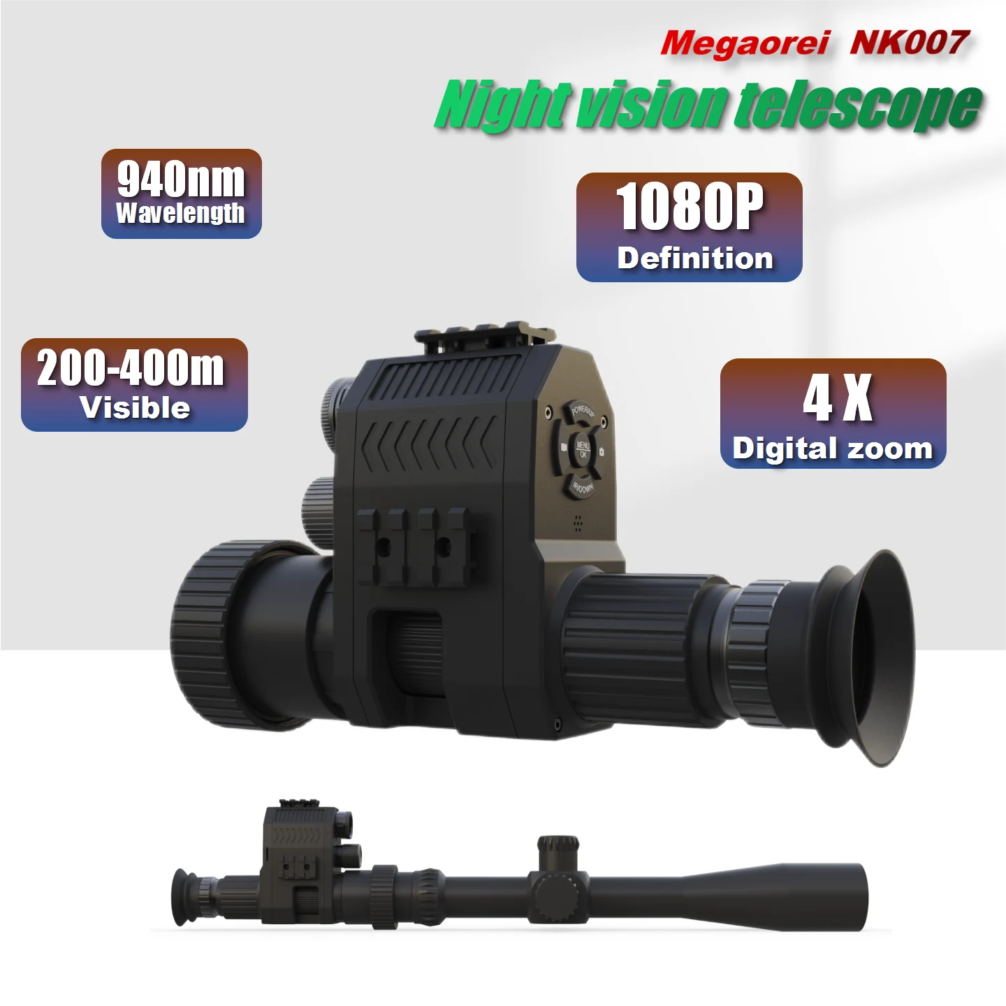 

2023 Новый 940nm 1080P Лазерный инфракрасный монокулярный прицел ночного видения для охоты