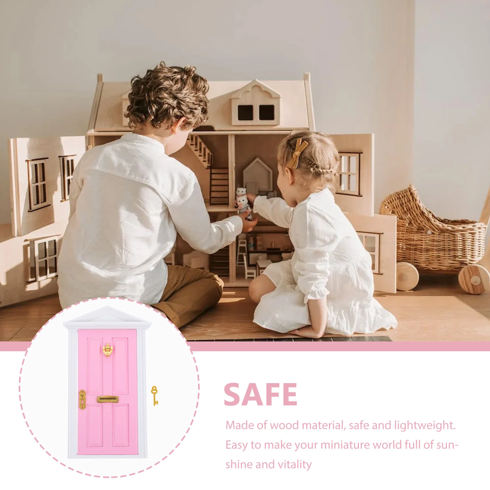 Мини-деревянная дверь шпиль миниатюрная Epitome аксессуары для игрового дома детей