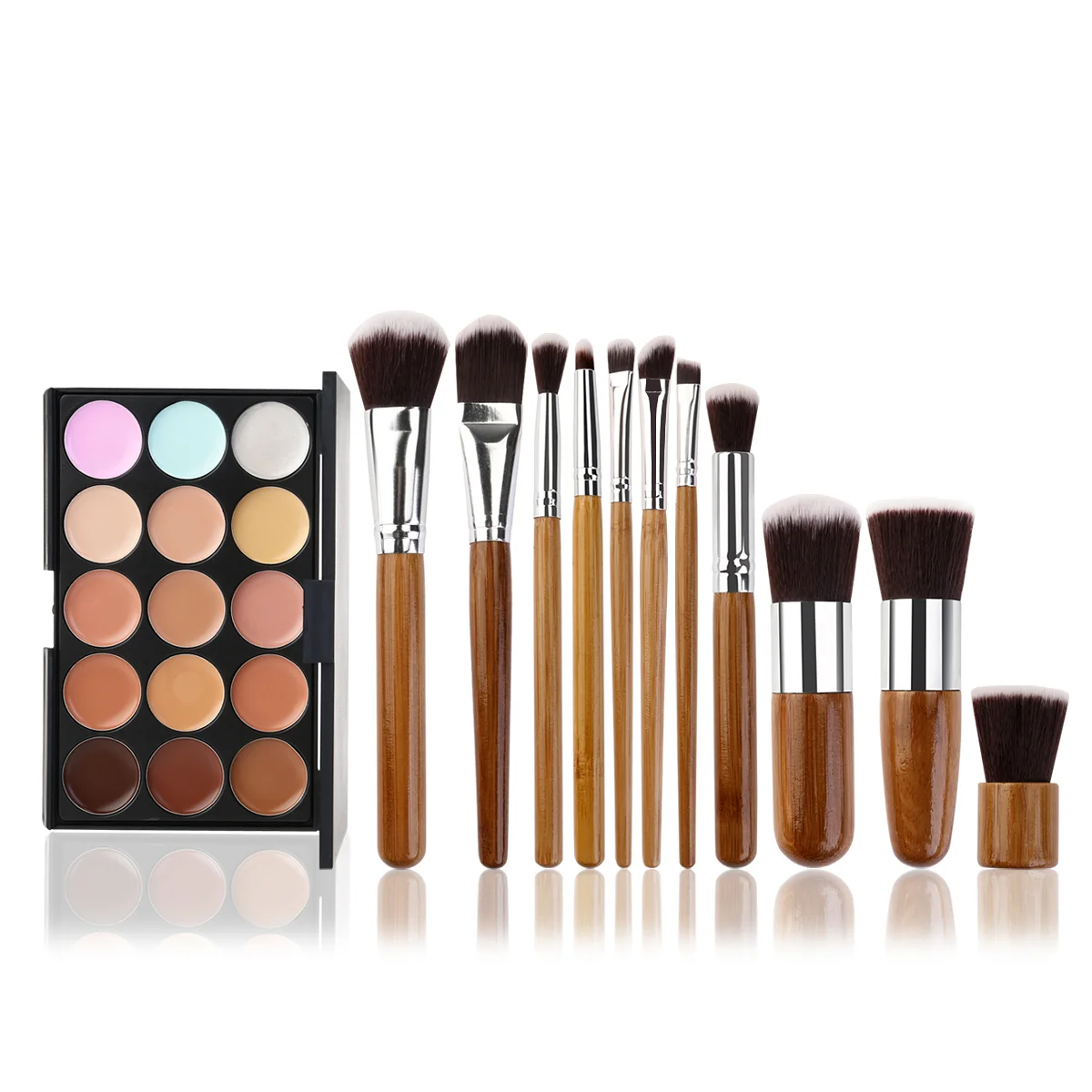 1 Pack of Set 11 Brushes Beautiful Cololors Concealer Makeup Set for Adults