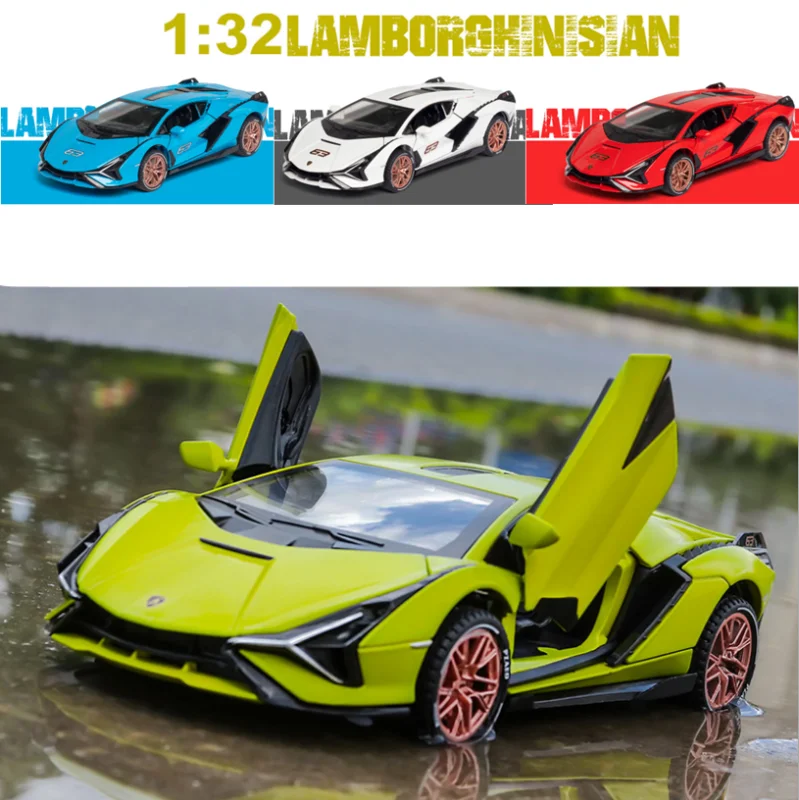 

1:32 Lamborghinis SIAN модель автомобиля из сплава со звуком светильник том