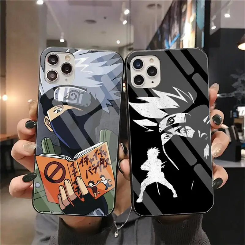 

Naruto Kakashi Hatake Phone Case Tempered Glass For iPhone 13 12 Mini 11 Pro XR XS MAX 8 X 7 Plus SE 2020 Soft Cover