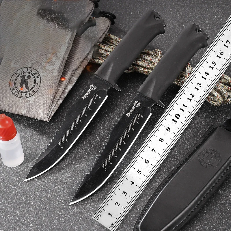 

Practical outdoor high hardness integrated keel survival tool for wilderness self-defense camping small straight knife