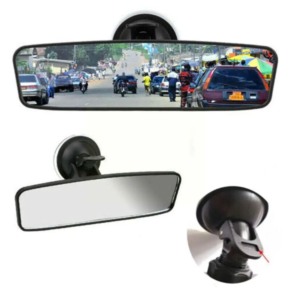 

Wide-angle Rearview Mirror With 360° Rotates Adjustable Rear Suction Universal Mirrors Cup View Car Rear Interior Mirror S3T6