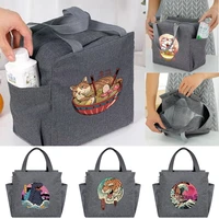 multifunction large capacity lunch box cooler bag portable zipper japan cat printing lunch bags women picnic thermal food packs