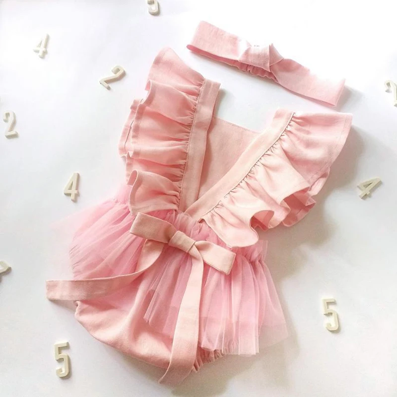 

2022 Baby Girl Clothes Bodysuit for Newborns Baby Summer Rompers Infants Cotton Linen Playsuits Jumpsuits for Kids Babies