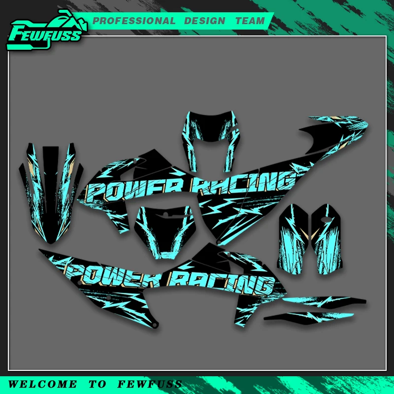 Фото Графический декоративный стикер Fewfuss для KTM 125 250 350 450 500 SX SXF XC XCF 2019-2022 EXC EXCF XCW 2020-2023, голографический хром №2