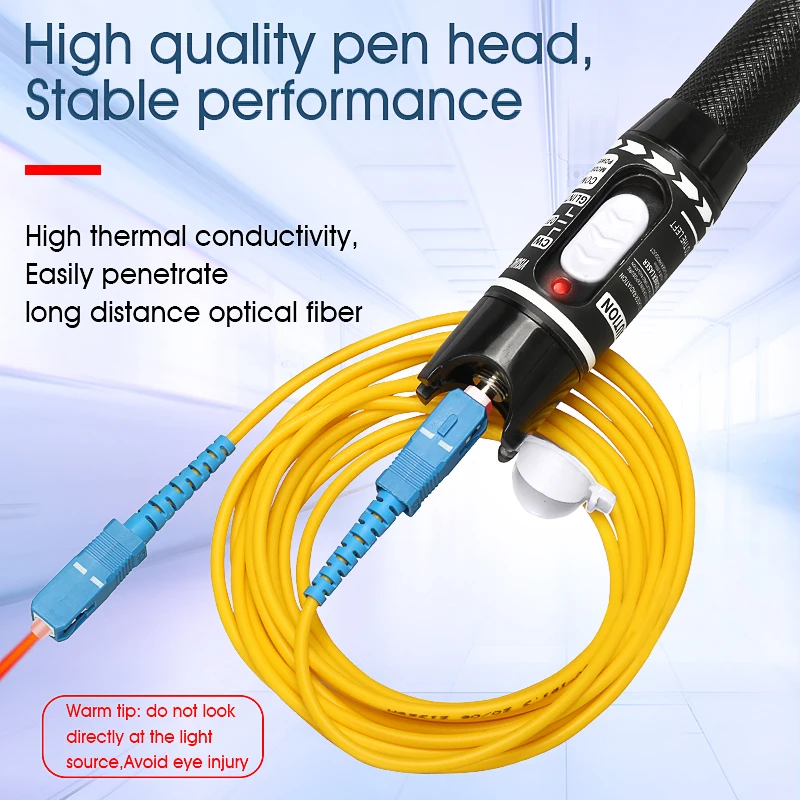 COMPTYCO 30MW Visual Fault Locator Optical Cable Tester FTTH Fiber Optic Tester Pen Type Red optical fiberLight