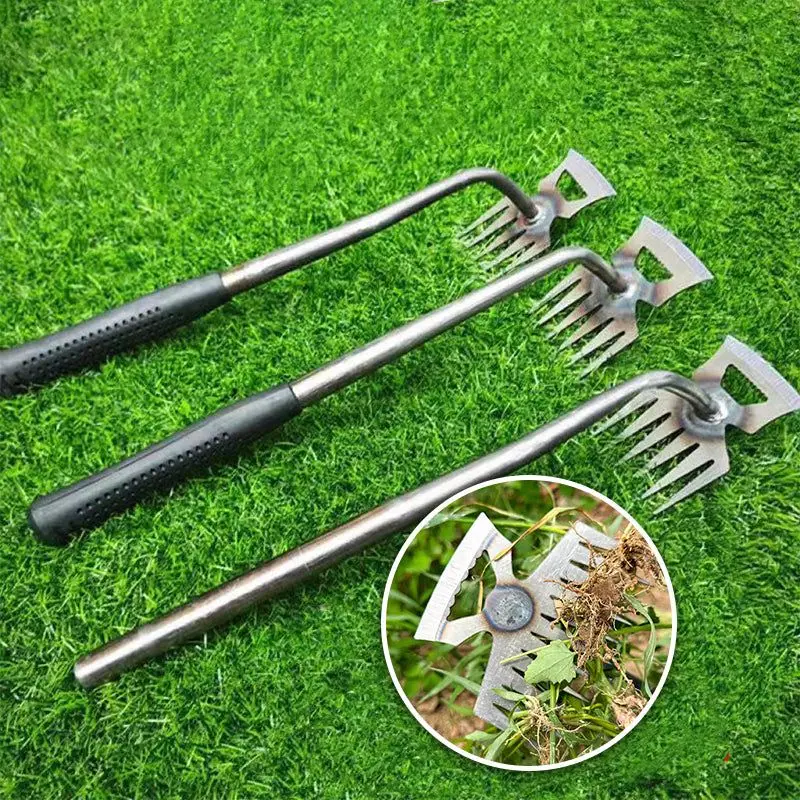 

2 IN 1 Manual Weed Remover Tool Grass Rooting Loose Soil Hand Weeding Removal Puller Garden Shovel Gardening Tool