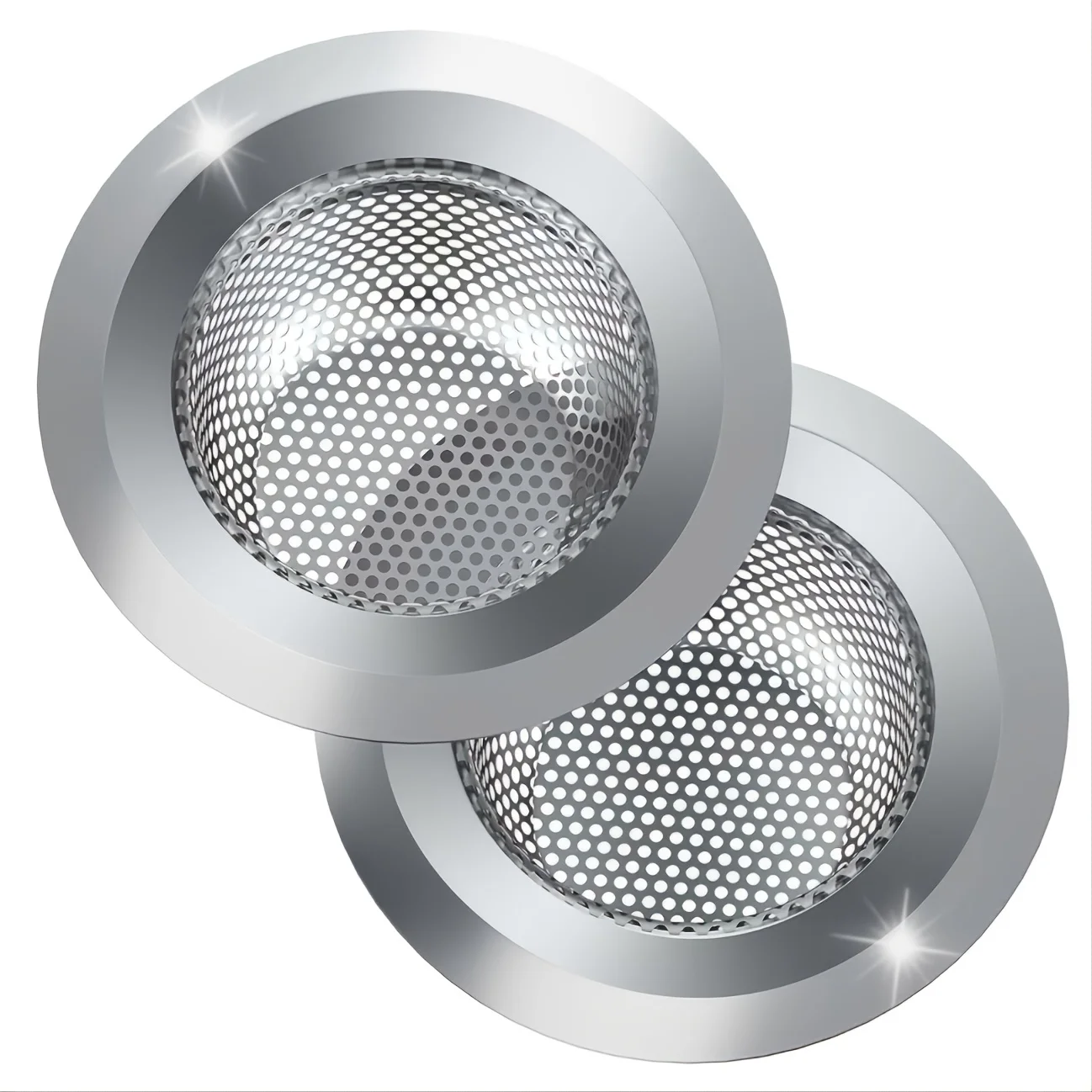 

2pcs/Pack Kitchen Sink Strainer, Stainless Steel Sink Drain Strainer, Large Wide Rim 4.5" Diameter, Food Catcher For Most Sink D