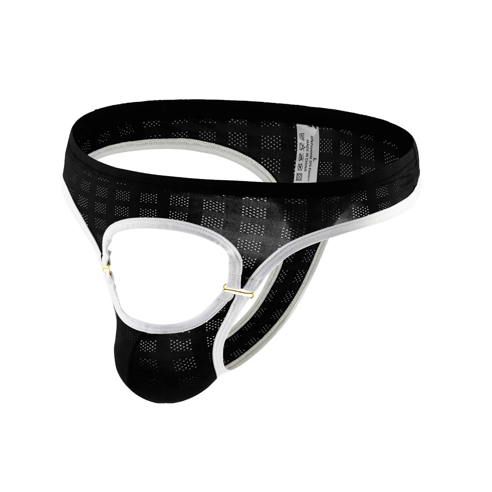 Мужские стринги и G-стринги открытые передние трусы сетчатые нижнее белье с