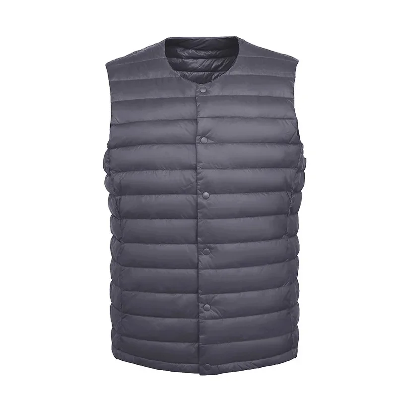 

Men Down Vest Ultra Light Down Vest Portable V-neck Sleeveless Coat Man Winter Without Collar Warm Liner