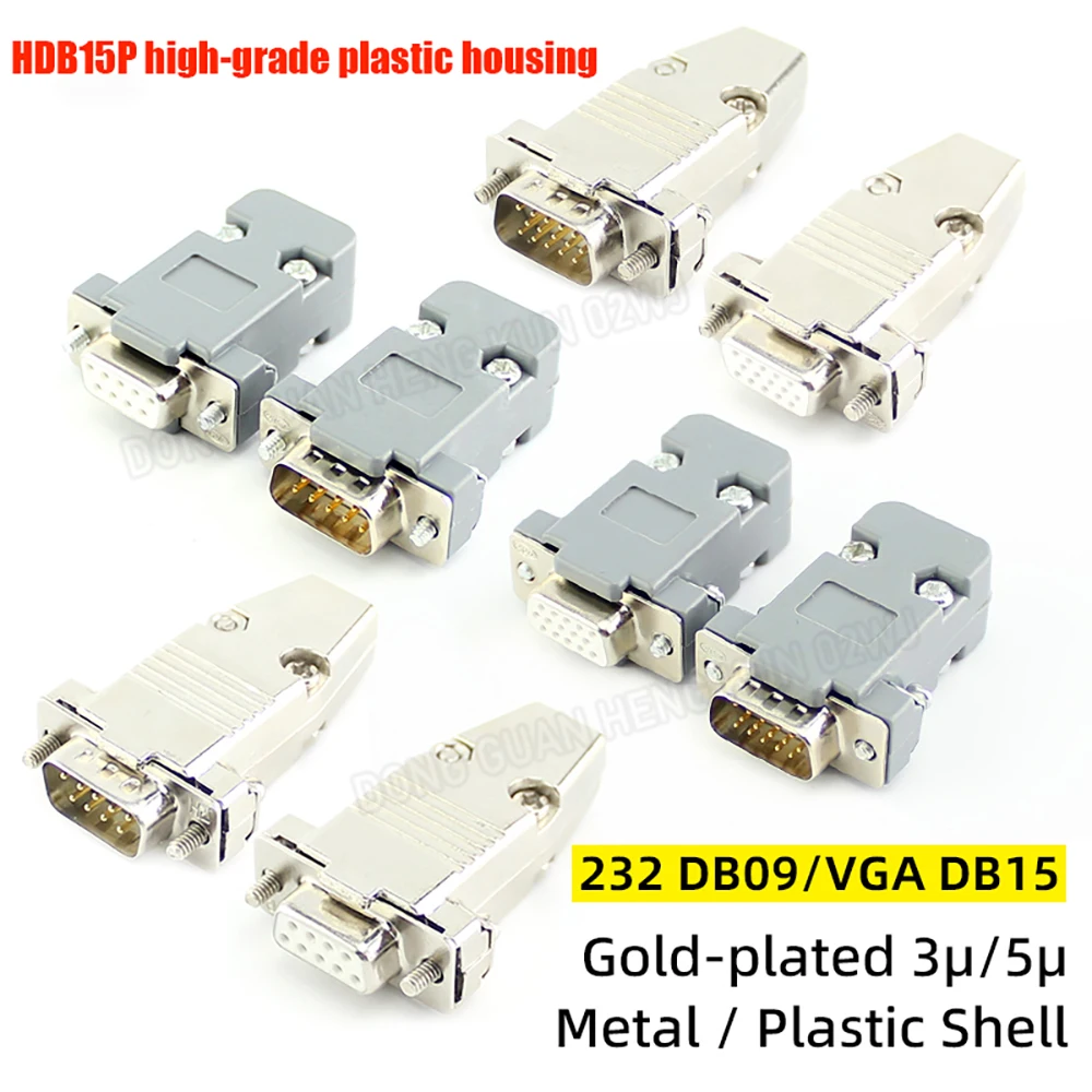 Высококачественный адаптер для пайки VGA с золотым покрытием, 3U, DB15, 3-рядный штекер/гнездо, штекер для ПК, видеодисплея, проектора, кабельное соединение
